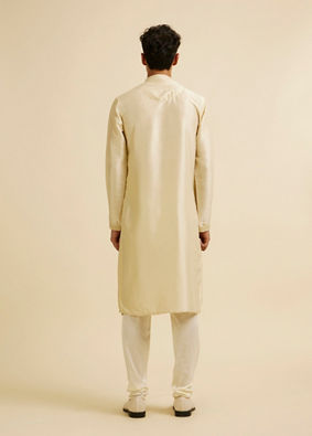 Manyavar Men Beige Buta Embroidered Kurta Set image number 5