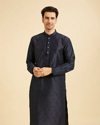 Manyavar Men Regal Dark Blue Kurta Pajama Set