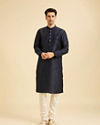Manyavar Men Regal Dark Blue Kurta Pajama Set