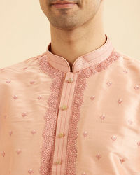 Manyavar Men Peach Elegance Kurta Pajama