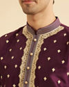 Manyavar Men Wine Elegance Kurta Pajama