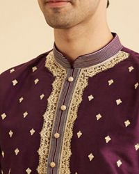 Manyavar Men Wine Elegance Kurta Pajama