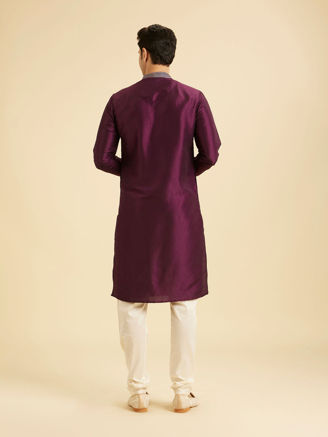 Manyavar Men Wine Elegance Kurta Pajama