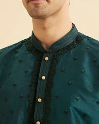 Manyavar Men Teal Green Elegant Kurta Pajama