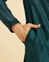 Manyavar Men Teal Green Elegant Kurta Pajama