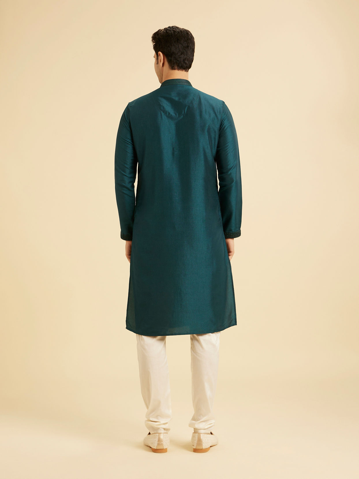 Manyavar Men Teal Green Elegant Kurta Pajama