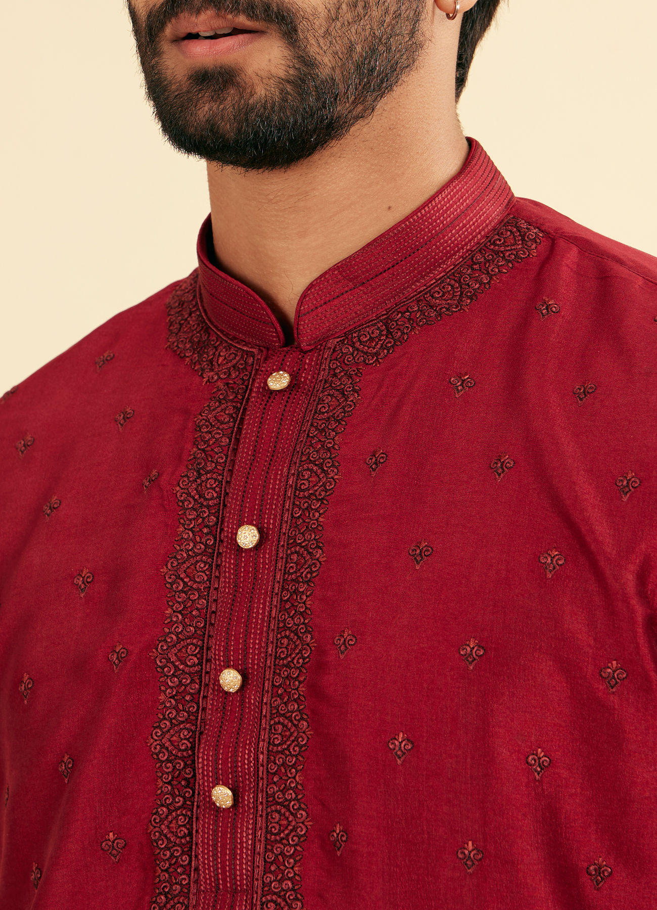 Manyavar Men Radiant Red Kurta Pajama