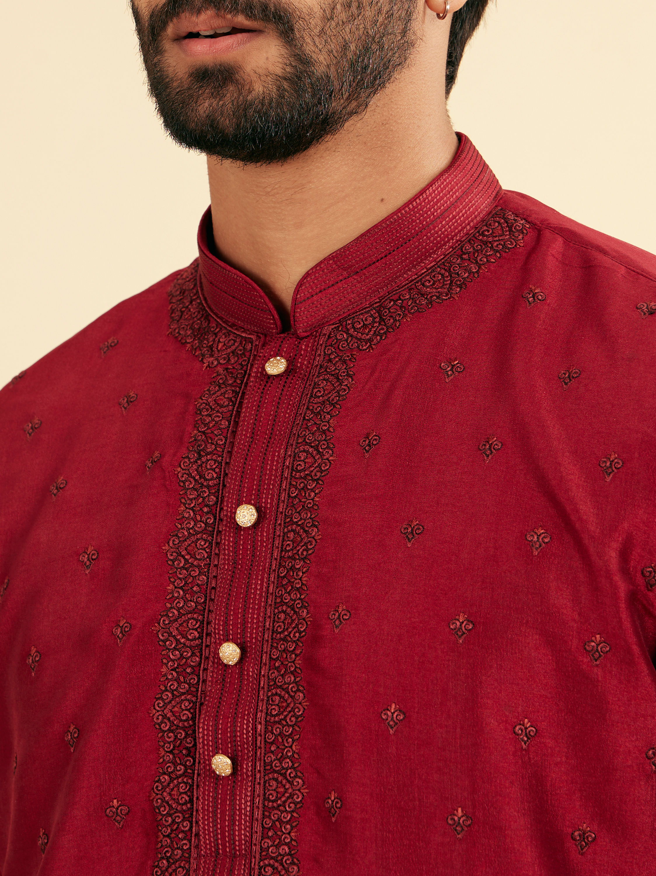 Manyavar Men Radiant Red Kurta Pajama