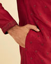 Manyavar Men Radiant Red Kurta Pajama