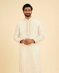 Manyavar Men Radiant Cream Kurta Pajama