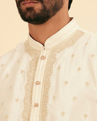Manyavar Men Radiant Cream Kurta Pajama
