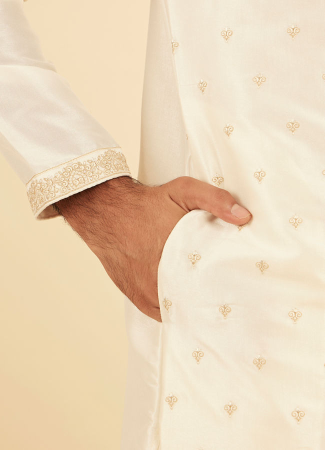 Manyavar Men Radiant Cream Kurta Pajama