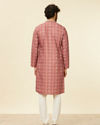 alt message - Manyavar Men Rust Embroidery Blended Viscose Kurta Pajama image number 5