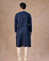 Manyavar Men Exquisite Dark Blue Kurta Churidar