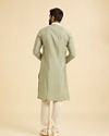 Manyavar Men Light Green Blended Viscose Kurta Churidar Set