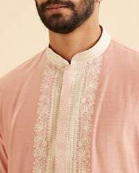 Manyavar Men Peach Elegance Kurta Pajama