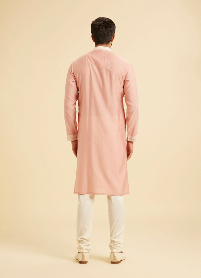 Manyavar Men Peach Elegance Kurta Pajama