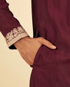 Manyavar Men Wine Majestic Elegance Kurta Pajama