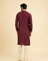 Manyavar Men Wine Majestic Elegance Kurta Pajama