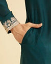 Manyavar Men Teal Green Dazzle Kurta Pajama