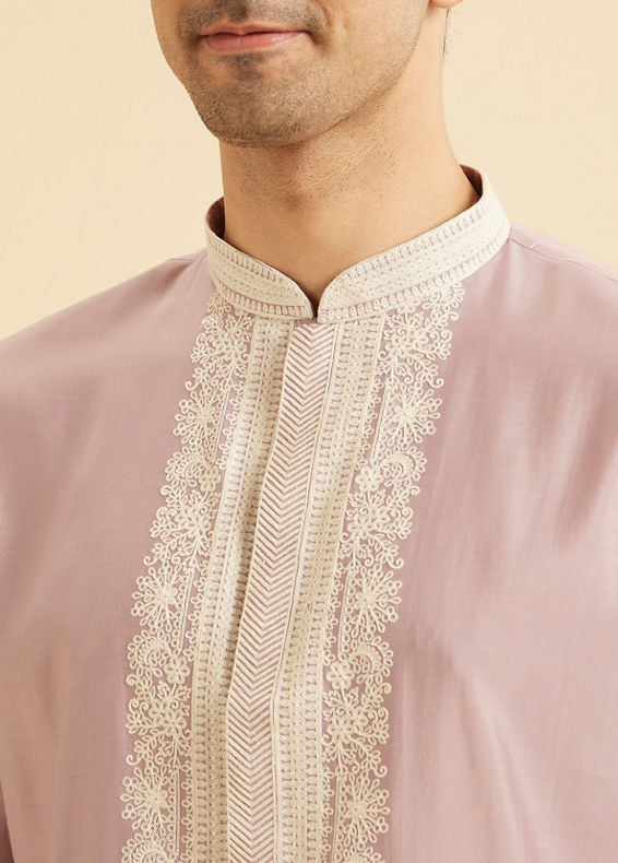 Manyavar Men Lilac Elegance Kurta Churidar
