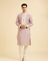 Manyavar Men Lilac Elegance Kurta Churidar