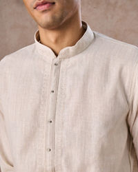 Manyavar Men Elegant Cream Kurta Churidar