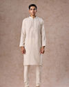 Manyavar Men Elegant Cream Kurta Churidar