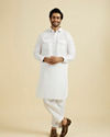 Manyavar Men White Elegance Kurta Pajama