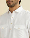 Manyavar Men White Elegance Kurta Pajama