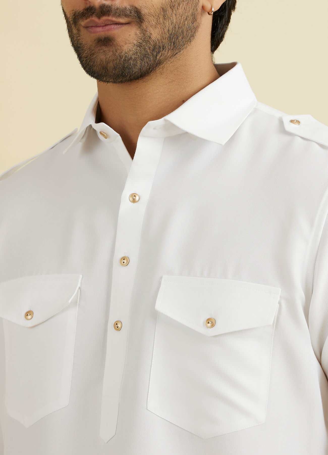 Manyavar Men White Elegance Kurta Pajama