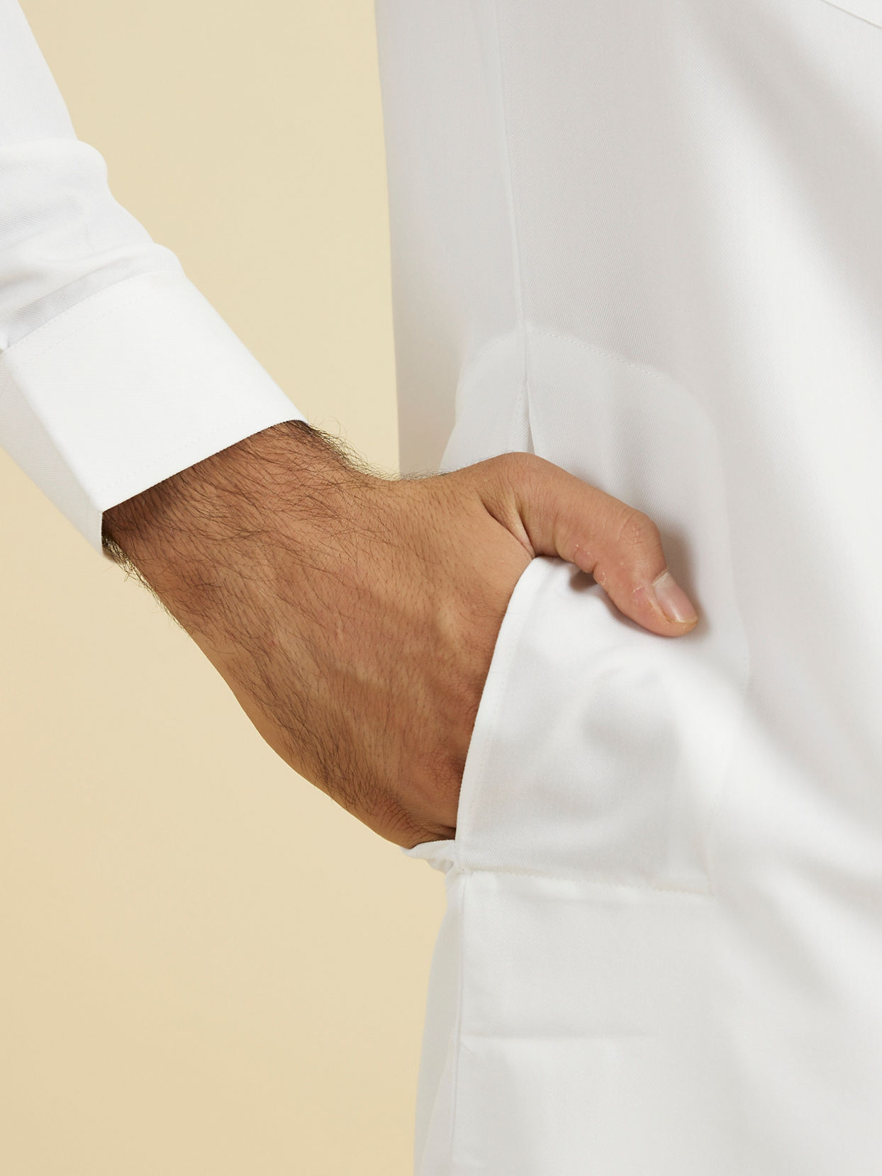 Manyavar Men White Elegance Kurta Pajama