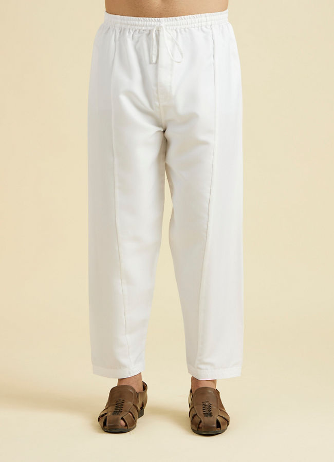 Manyavar Men White Elegance Kurta Pajama