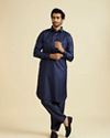 Manyavar Men Dark Blue Radiance Kurta Pajama