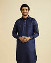 Manyavar Men Dark Blue Radiance Kurta Pajama