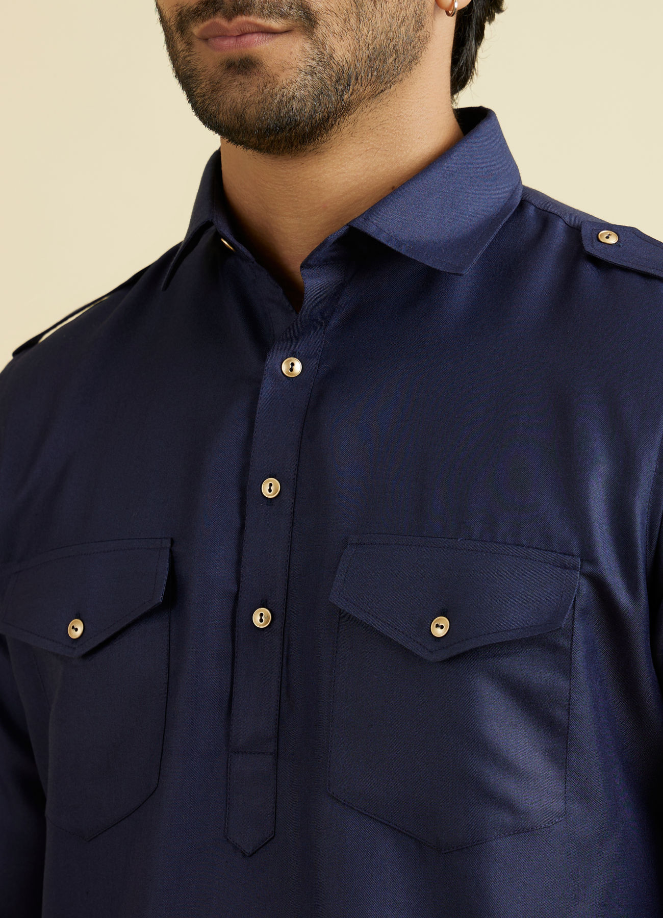 Manyavar Men Dark Blue Radiance Kurta Pajama