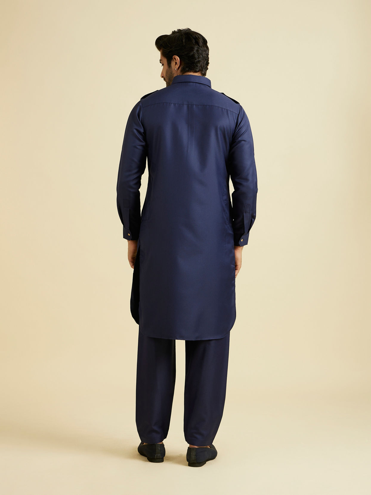 Manyavar Men Dark Blue Radiance Kurta Pajama