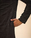 Manyavar Men Elegant Black Georgette Kurta Churidar