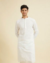 Manyavar Men Cream Georgette Kurta Pajama Ensemble