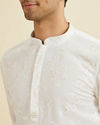 Manyavar Men Cream Georgette Kurta Pajama Ensemble