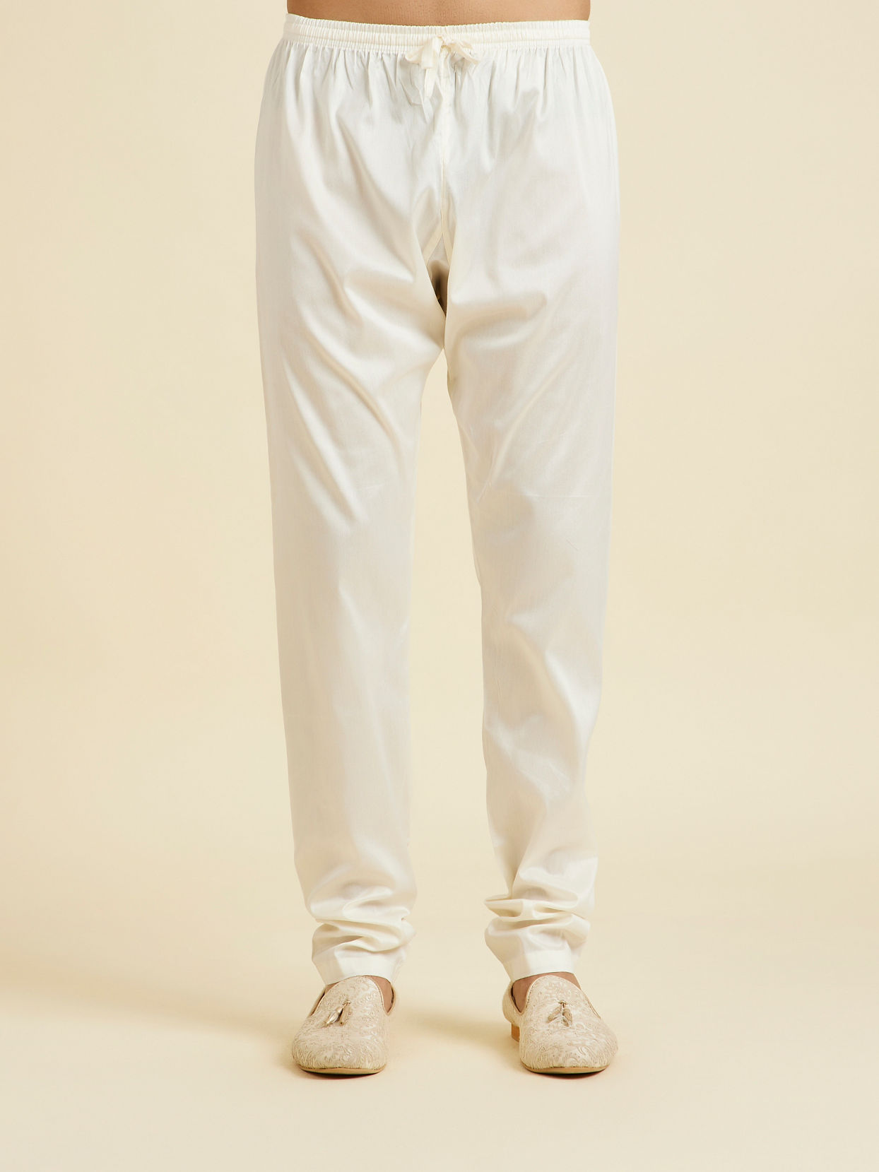 Manyavar Men Cream Georgette Kurta Pajama Ensemble