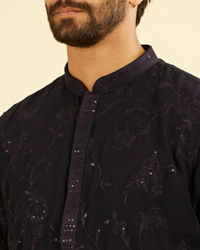 Manyavar Men Regal Dark Blue Kurta Pajama
