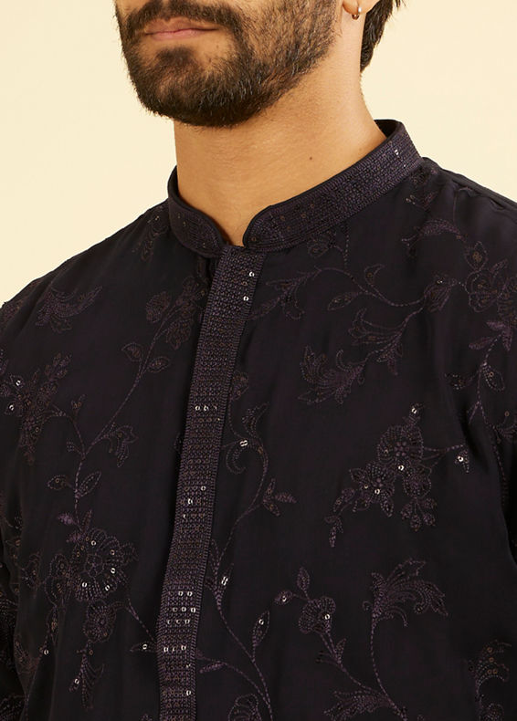 Manyavar Men Regal Dark Blue Kurta Pajama