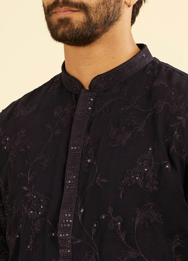 Manyavar Men Regal Dark Blue Kurta Pajama