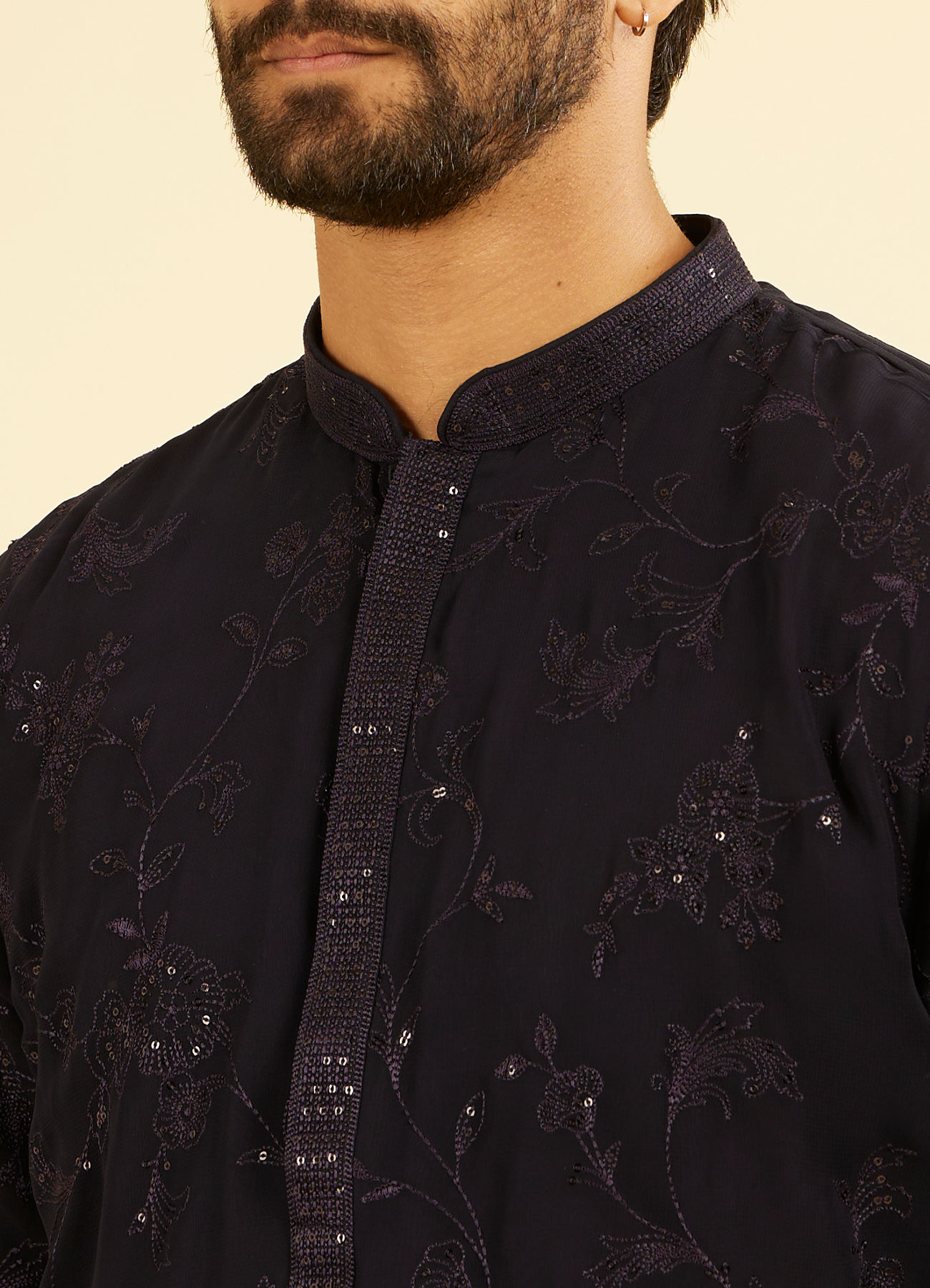 Manyavar Men Regal Dark Blue Kurta Pajama