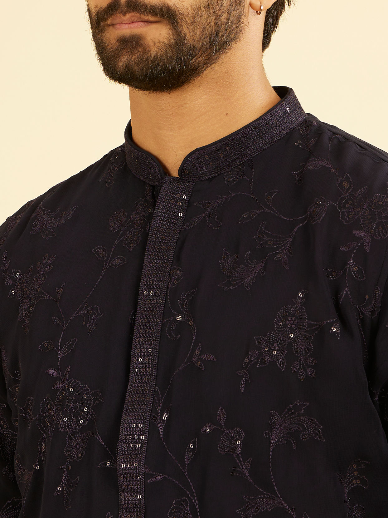 Manyavar Men Regal Dark Blue Kurta Pajama