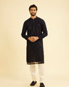 Manyavar Men Regal Dark Blue Kurta Pajama