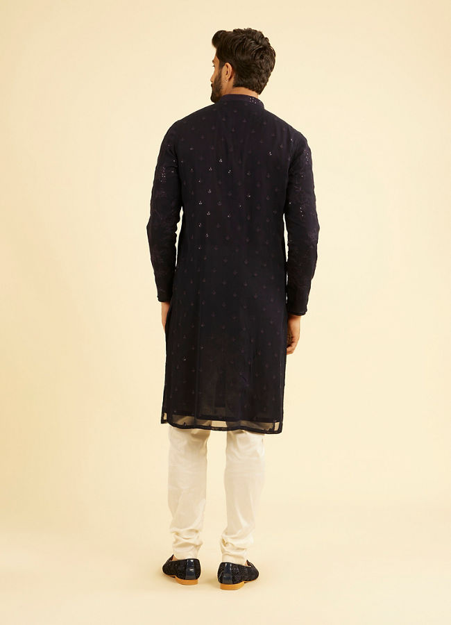 Manyavar Men Regal Dark Blue Kurta Pajama