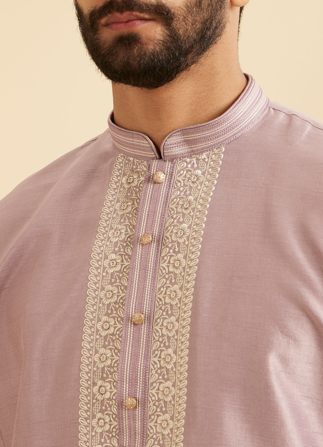 Manyavar Men Lilac Festive Kurta Churidar Set