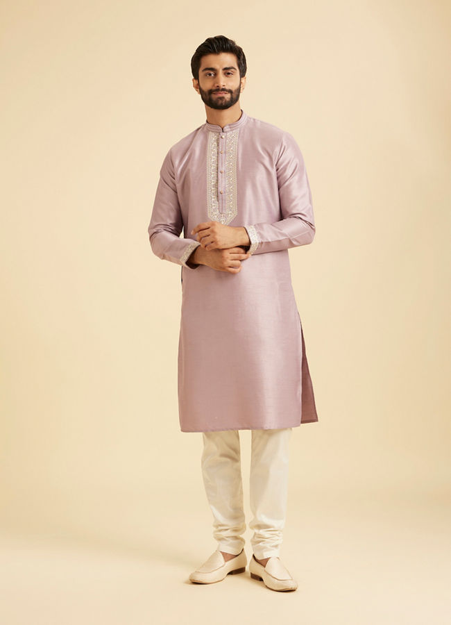 Manyavar Men Lilac Festive Kurta Churidar Set